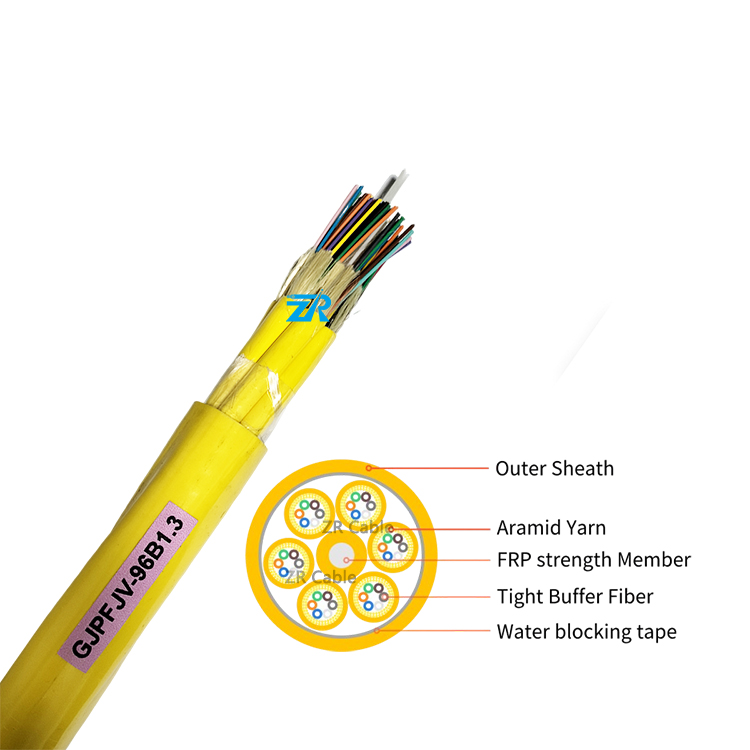 indoor 24 36 48 72 96 144 core OS2 OM2 OM3 OM4 SM MM Single mode Distribution fiber cable GJPFJV g657a2 fiber optical cable